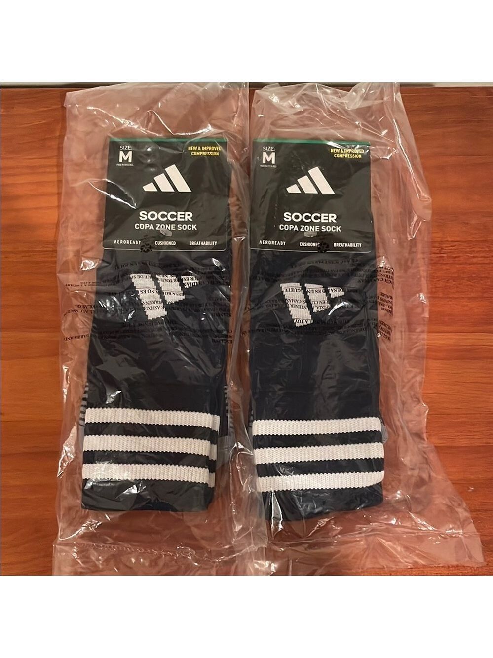adidas Men's Navy and White Soccer Copa Zone Socks